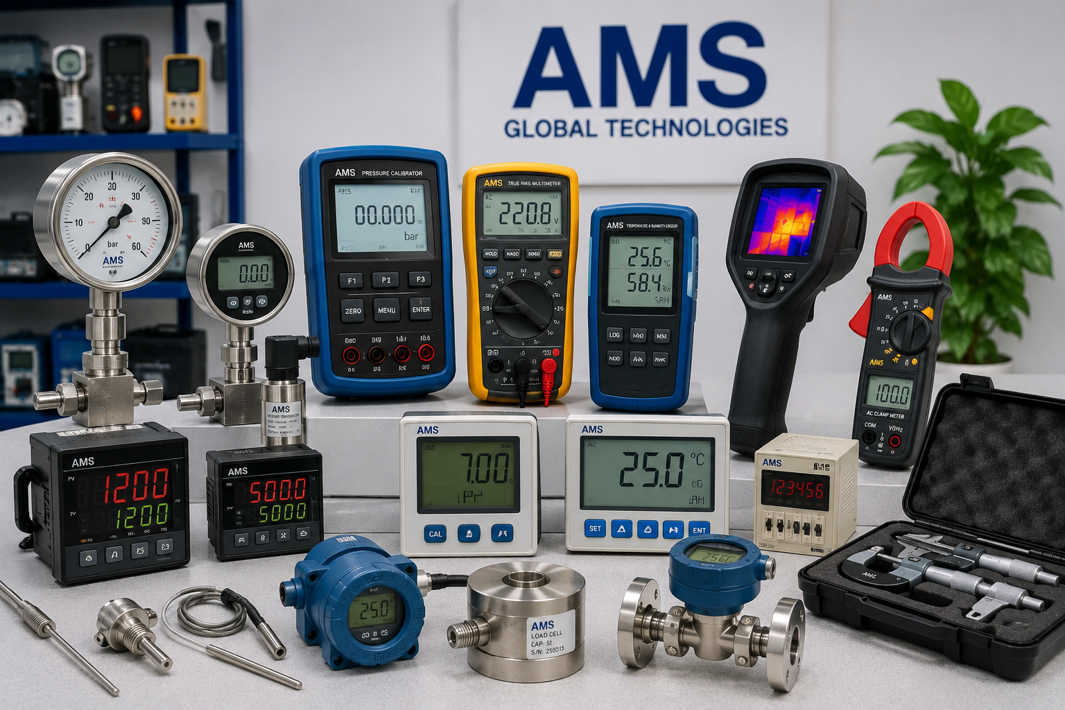 Industrial measurement and calibration instruments supplied by AMS